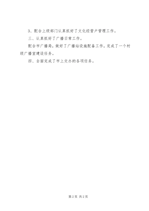 乡镇文体广播半年汇报.docx