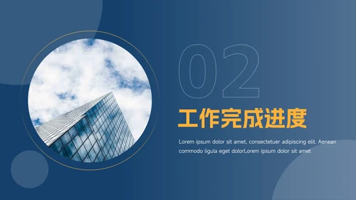 黄蓝商务简约实用工作总结汇报PPT模板