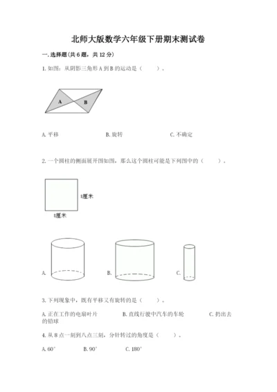 北师大版数学六年级下册期末测试卷全面.docx
