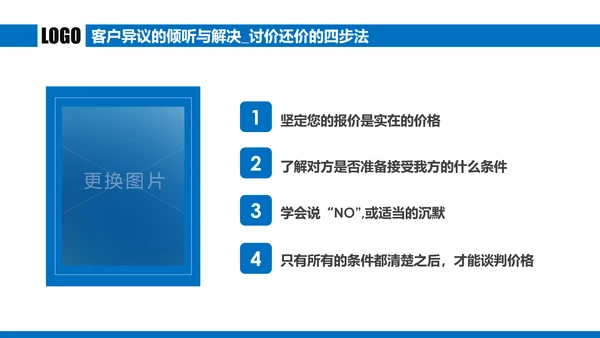 蓝色商务谈判企业培训合作共赢PPT模板