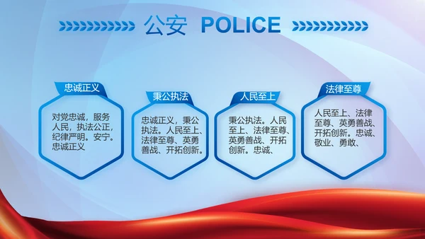 蓝色大气公安机关工作专题动态PPT