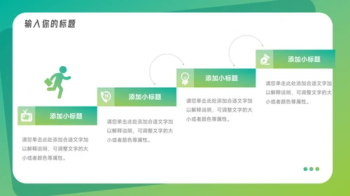 绿色欧美风渐变工作总结汇报PPT模板