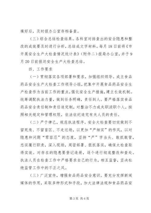 食品药品安全生产检查工作方案.docx