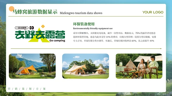 绿色创意风露营营销策划PPT模板
