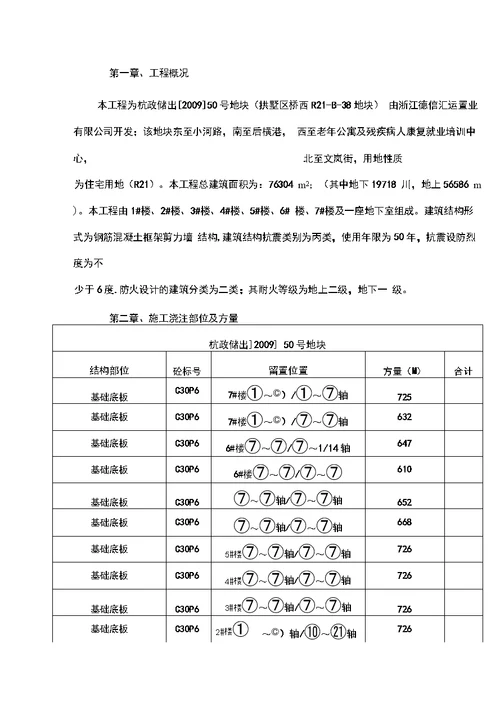 混凝土浇筑夜间连续施工方案1