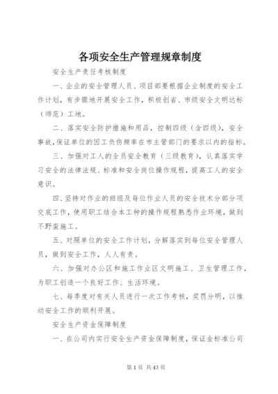 各项安全生产管理规章制度.docx