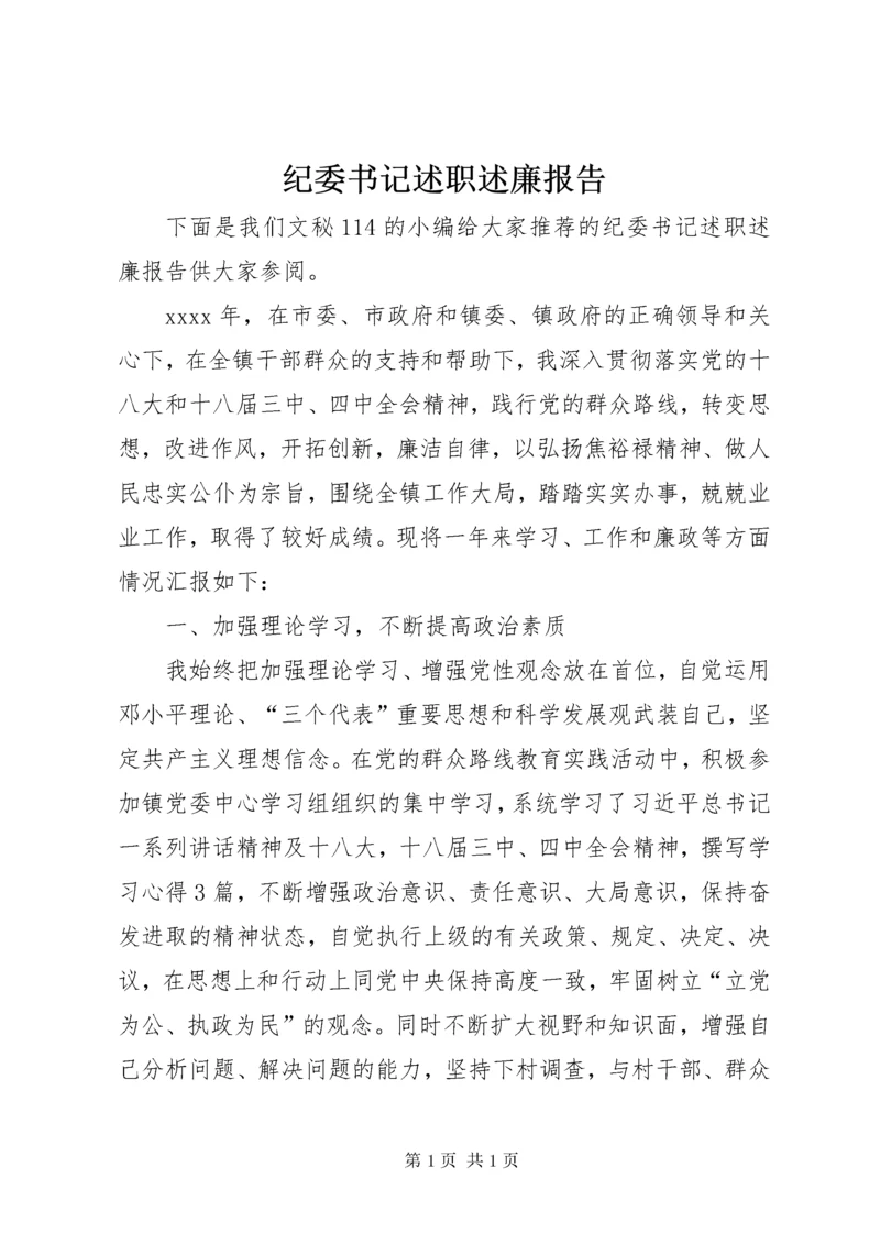 纪委书记述职述廉报告 (28).docx