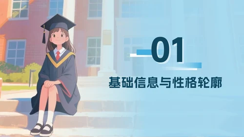蓝色卡通小清新大学生自我介绍PPT模板