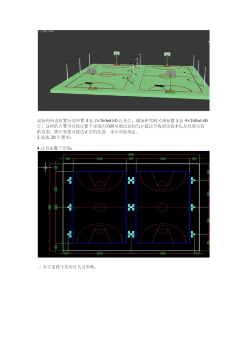 标准篮球场LED灯具照明方案.docx