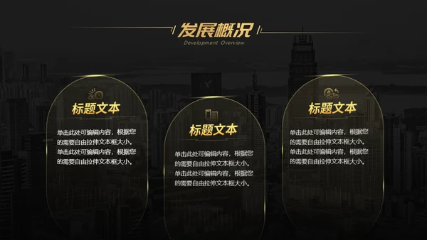 黑金商务工商管理专业构建通用PPT模板