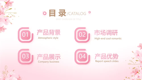 粉色唯美化妆品产品介绍动态PPT模板