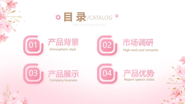 粉色唯美化妆品产品介绍动态PPT模板