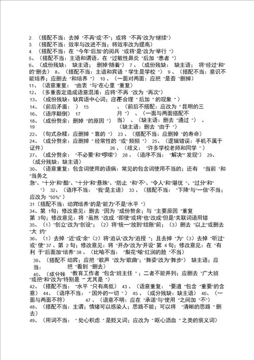 七年级修改病句专项练习附答案