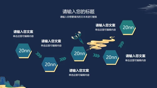 绿色七夕鎏金古风PPT模板