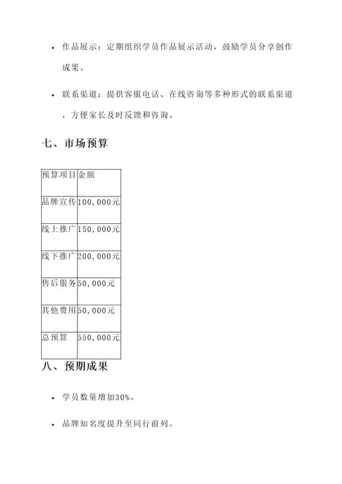 小熊画市场营销策划案