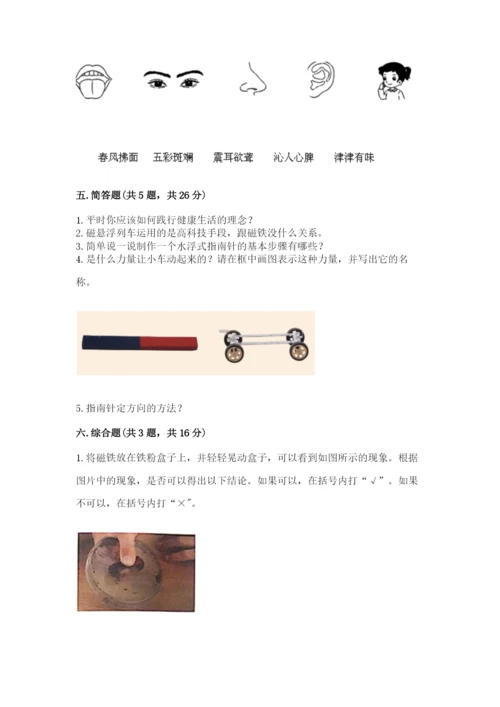 教科版二年级下册科学期末测试卷（word）.docx