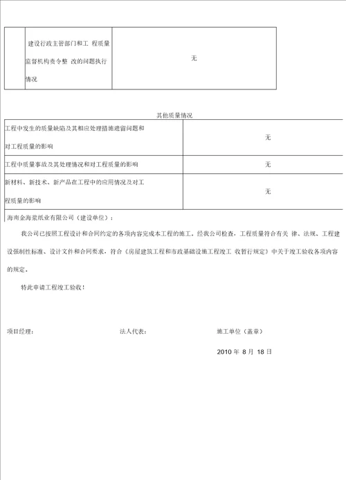 完整版施工单位工程竣工报告