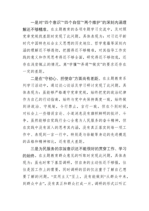 2019112808县长主题教育民主生活会个人检视剖析材料.docx