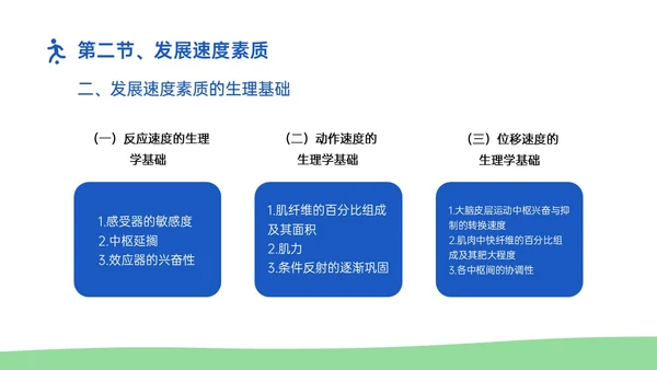 蓝绿插画卡通风体育与健康知识说课PPT模板