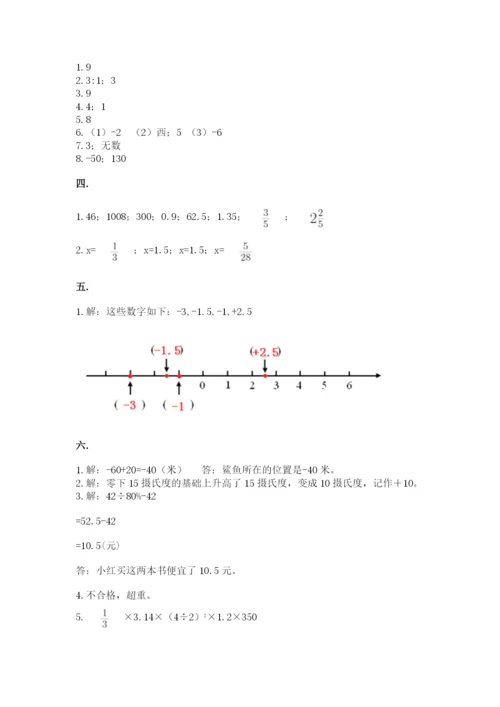 沪教版六年级数学下学期期末测试题附完整答案【网校专用】.docx