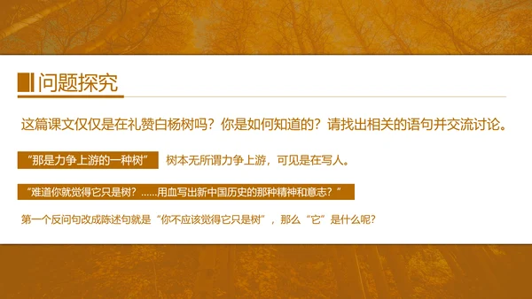 初中语文茅盾《白杨礼赞》PPT教学课件