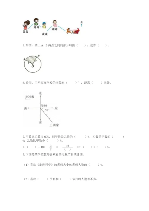 小学六年级上册数学期末测试卷含答案（黄金题型）.docx