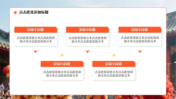 橙黄色中国风醒狮实景传统文化介绍主题PPT模板