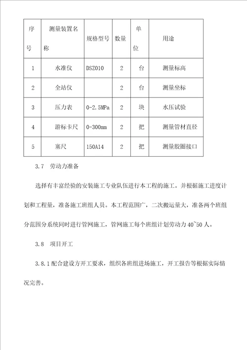 最新市政道路管网给排水工程施工方案