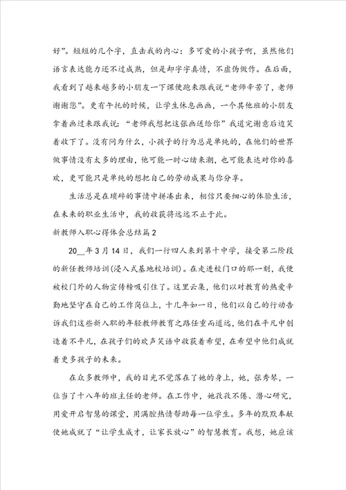 新教师入职心得体会总结6篇