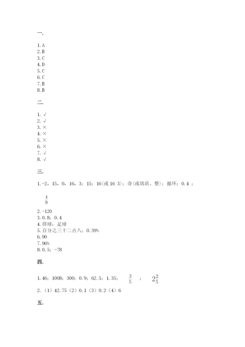 小学六年级数学摸底考试题含答案（a卷）.docx