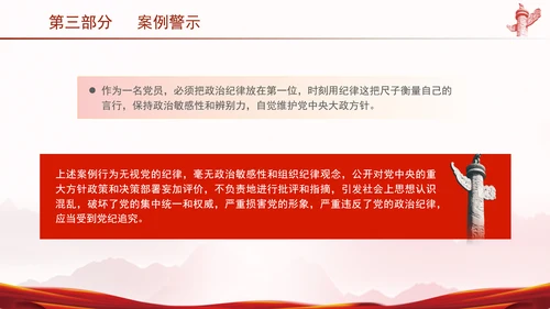 纪律处分条例解读违反政治纪律案例警示党课PPT