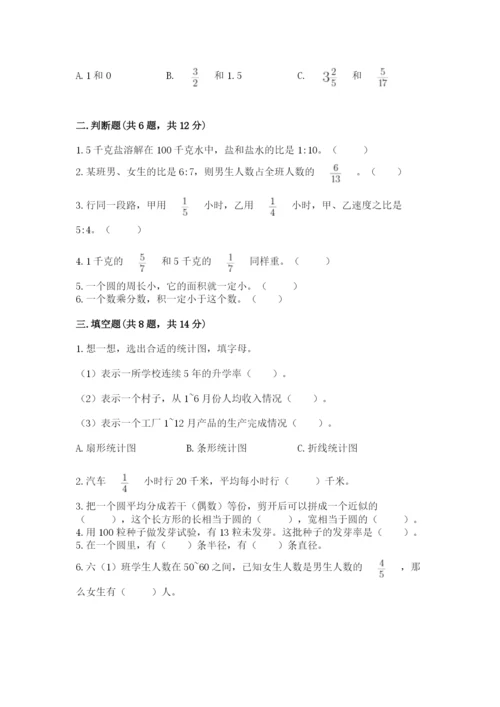 小学六年级数学上册期末考试卷附答案【考试直接用】.docx