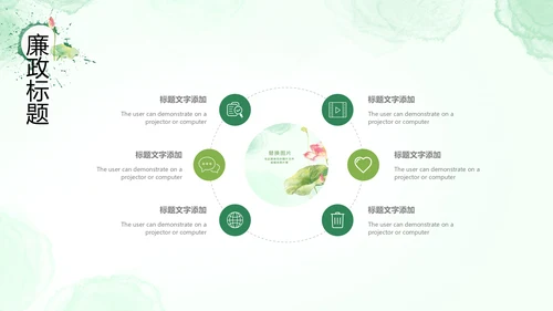 廉政清廉荷花纪委监委廉洁奉公述职PPT