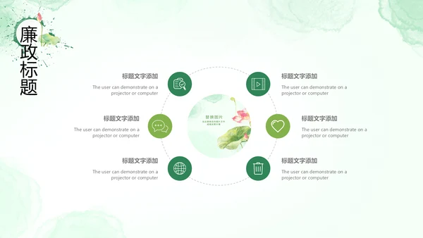 廉政清廉荷花纪委监委廉洁奉公述职PPT