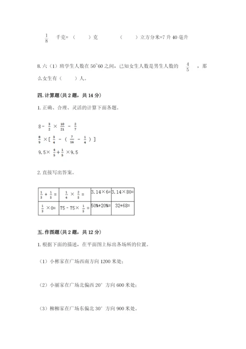 人教版六年级上册数学期中测试卷必考题.docx