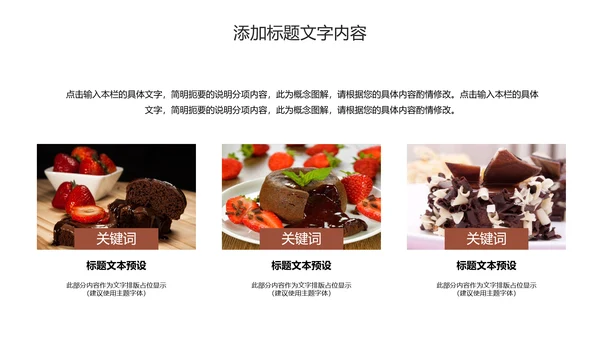 美食巧克力甜点糕点下午茶动态PPT模板
