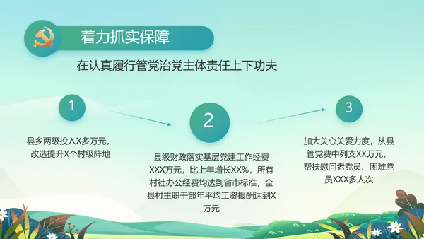 党建引领促发展乡村振兴展画卷动态PPT模板
