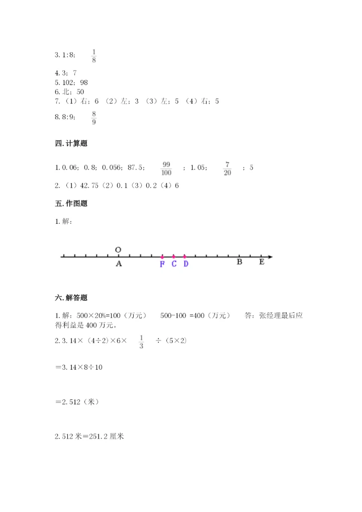 人教版六年级下册数学期末测试卷（典型题）word版.docx