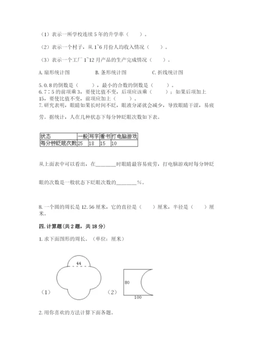 小学六年级上册数学期末测试卷（综合题）word版.docx