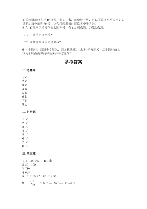 六年级下册数学期末测试卷附完整答案【历年真题】.docx