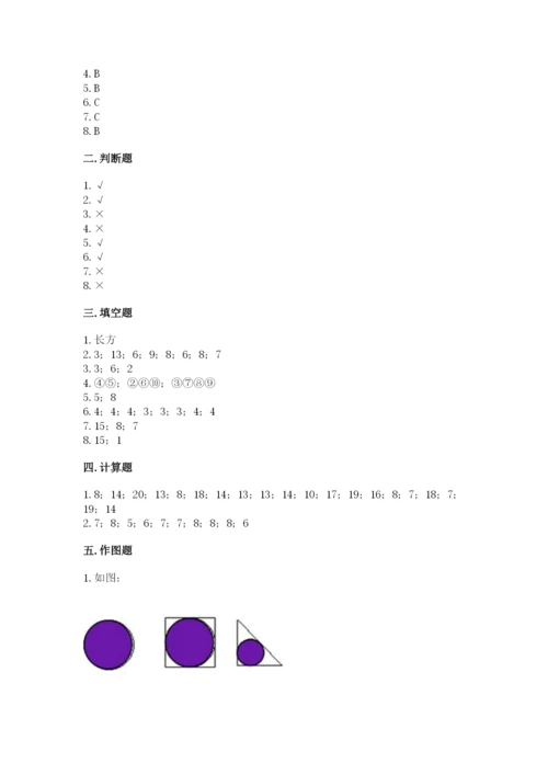 人教版一年级下册数学期中测试卷及参考答案ab卷.docx