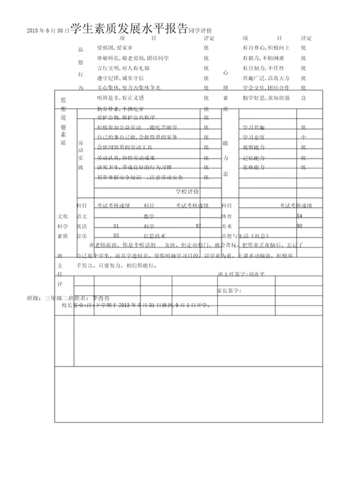 6学生素质发展水平报告