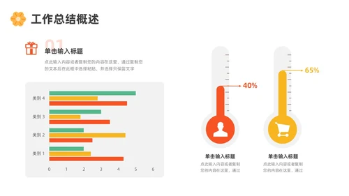 绿色黄色红色花朵简约风运营工作总结ppt模板述职报告
