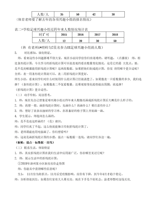 教案五下折线统计图教学设计