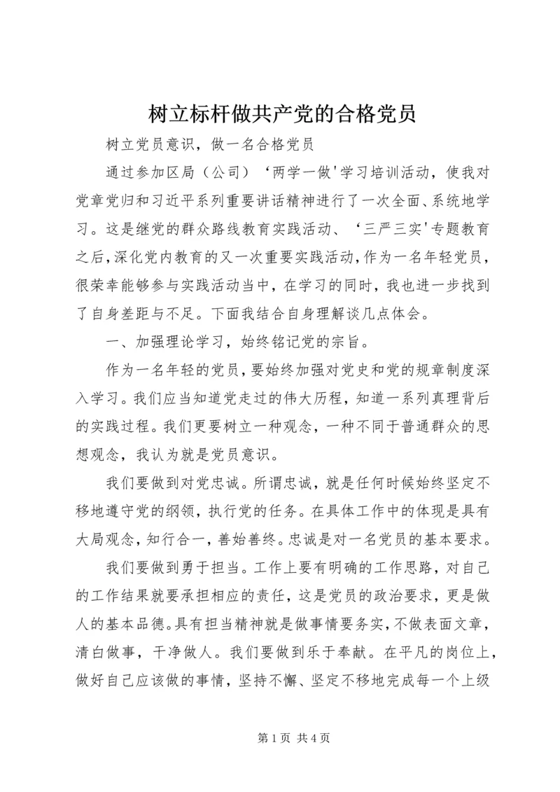 树立标杆做共产党的合格党员 (2).docx