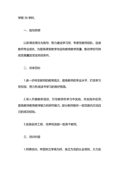 中学教师暑期培训计划.docx