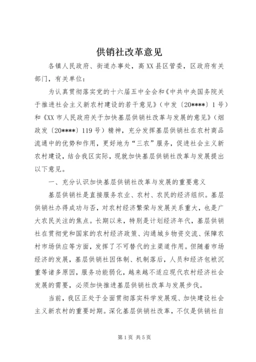 供销社改革意见.docx