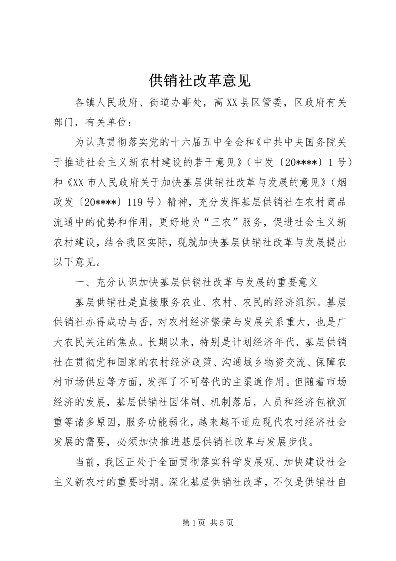 供销社改革意见.docx