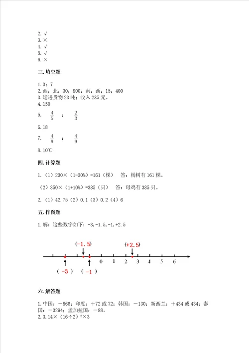 冀教版六年级下册数学期末测试卷含完整答案（全优）