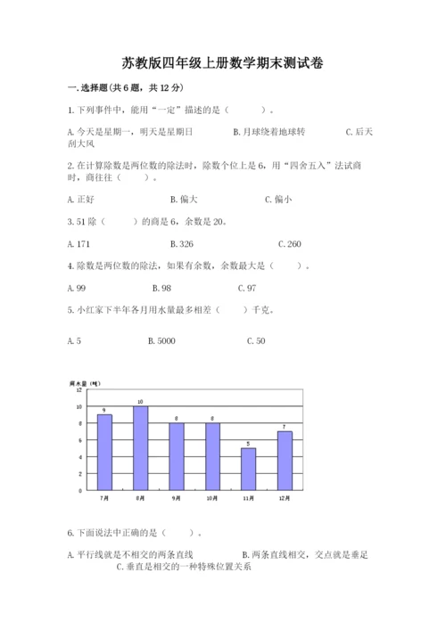苏教版四年级上册数学期末测试卷【重点】.docx